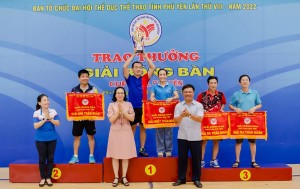 Giải bóng bàn Đại hội TDTT tỉnh Phú Yên lần thứ VIII - năm 2022, cúp PVOIL Phú Yên: TP Tuy Hòa đoạt giải nhất toàn đoàn